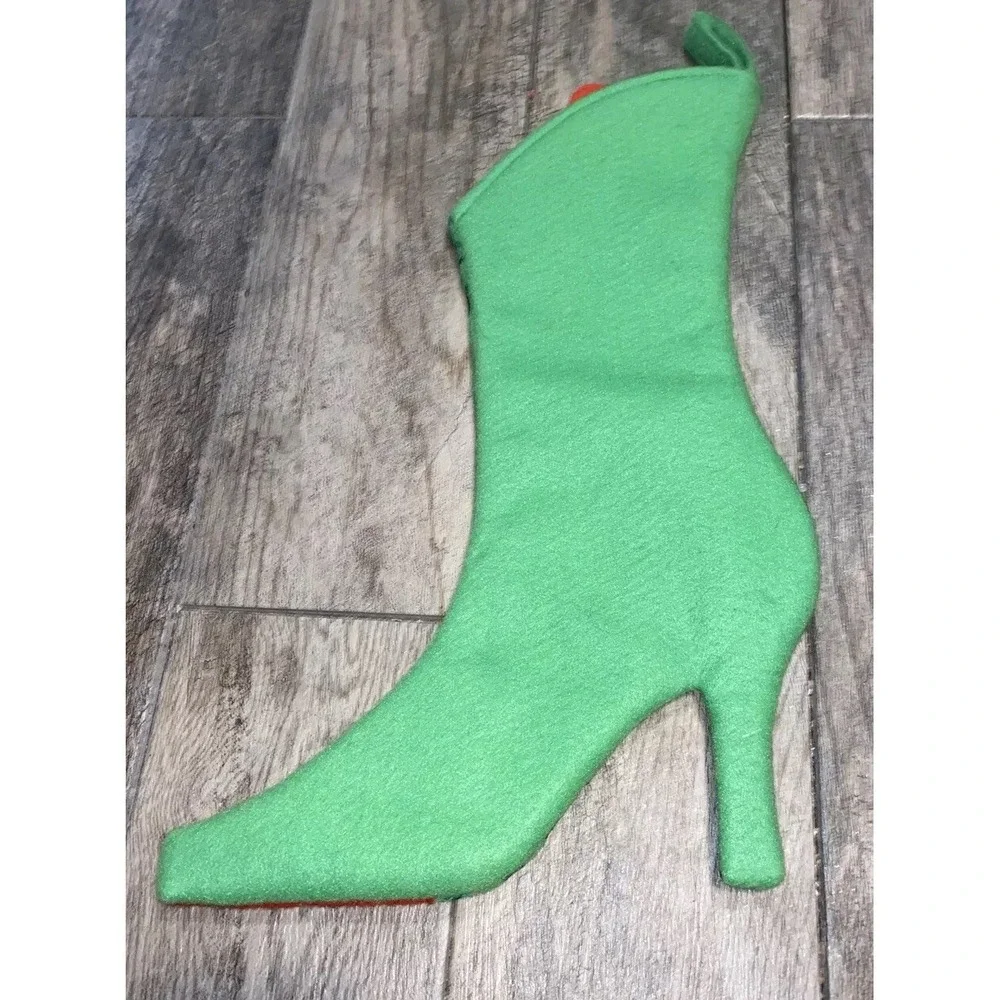 NWOT‎ Dept 56 Whimsical Christmas Stocking Boot Green Red